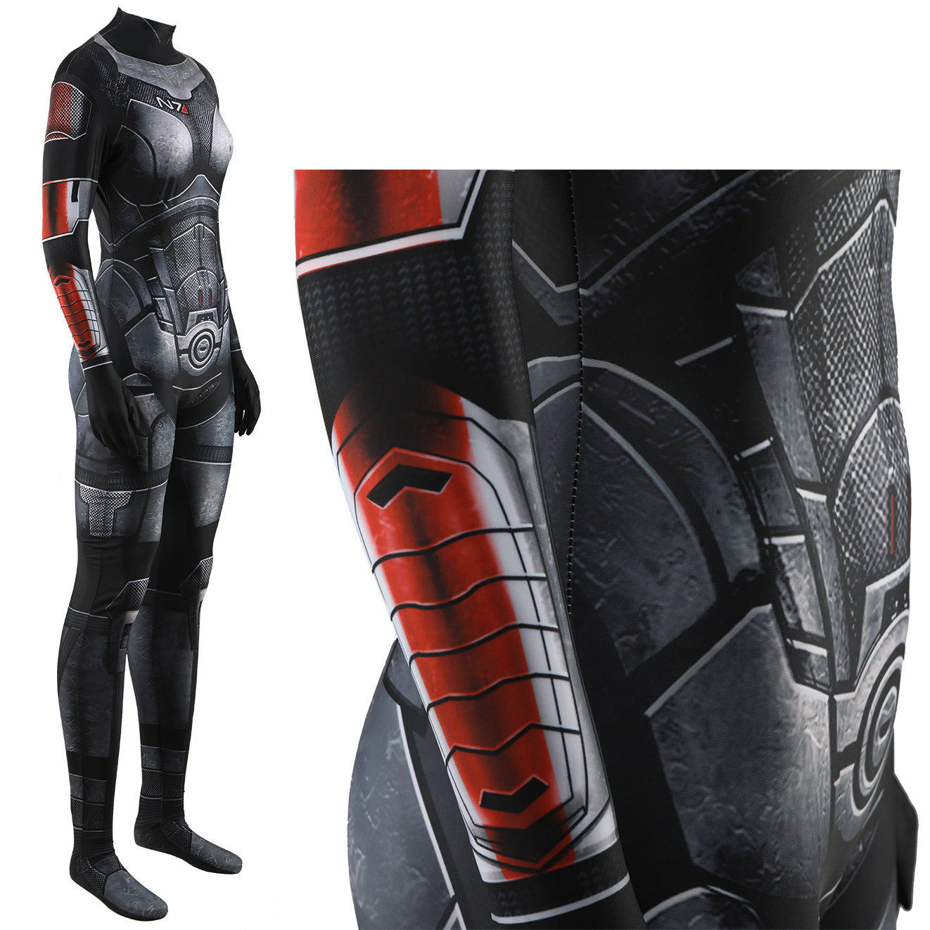 femshep shepard n7 armor jumpsuits cosplay costume kids adult halloween bodysuit