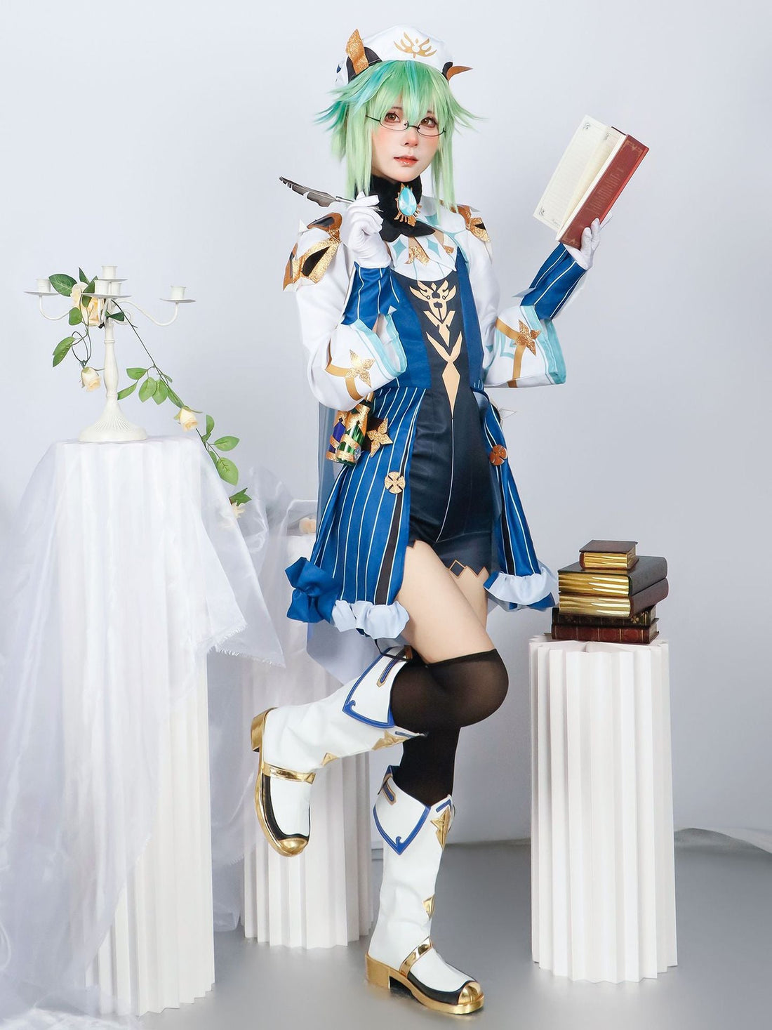 Genshin Impact Sucrose Knights of Favonius Full Set Cosplay Costume