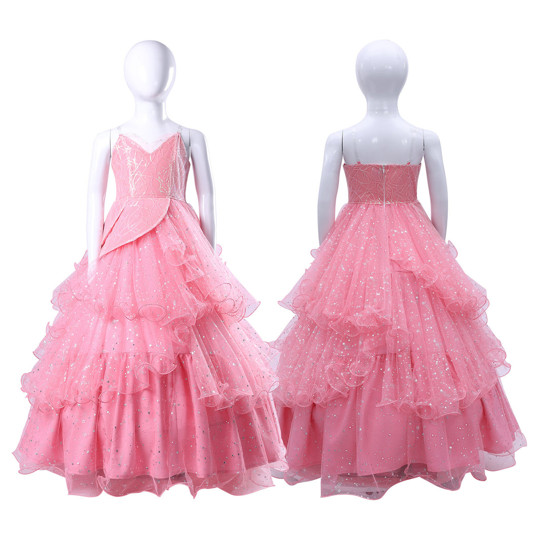Wicked: For Good Witch Glinda Kids Pink Dress Cosplay Costumes