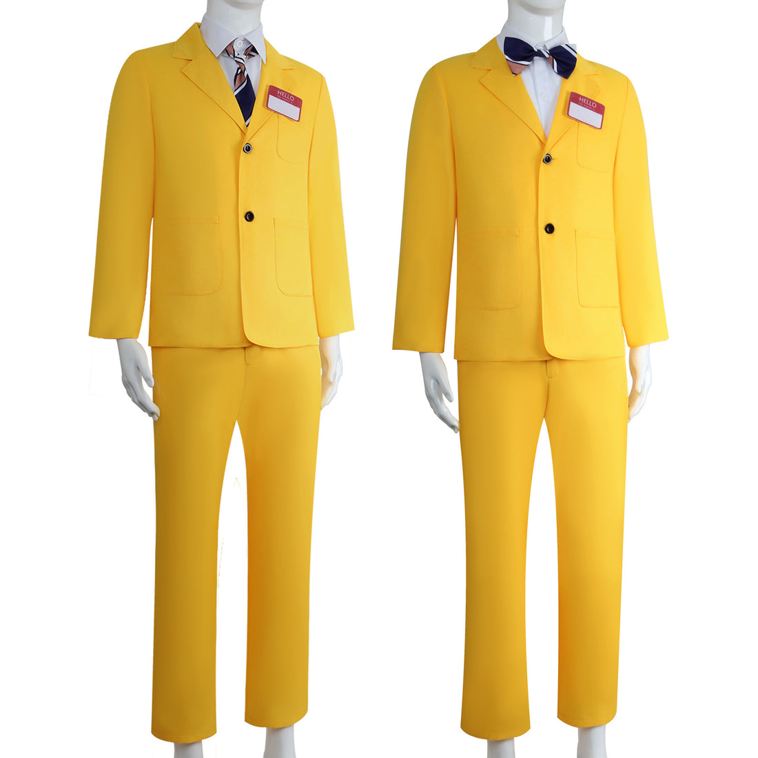 Beetle Juice Shrunken Head Bob Yellow Suit Halloween Cosplay Costumes