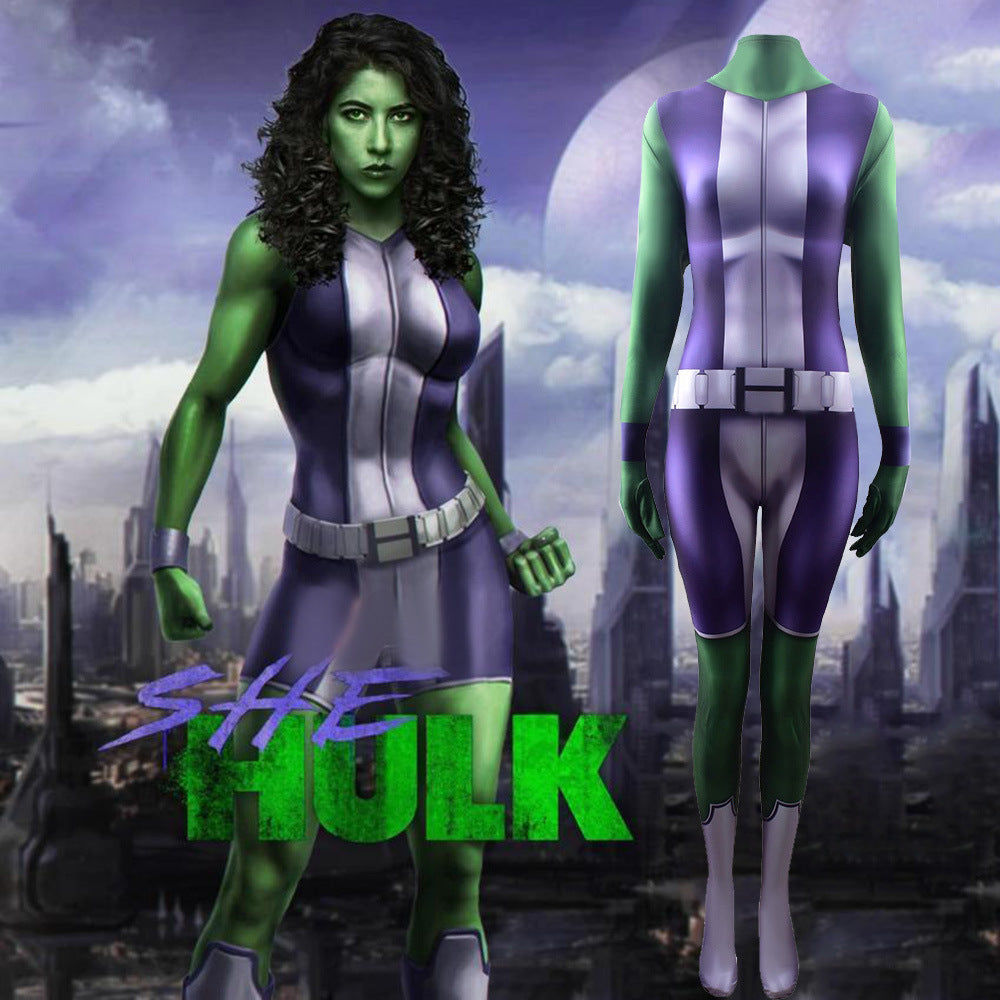 she hulk jumpsuits cosplay costume kids adult halloween bodysuit