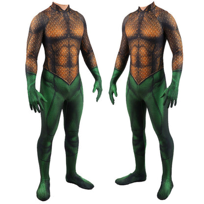 Aquaman Jumpsuits Cosplay Costume Kids Adult Halloween Bodysuit