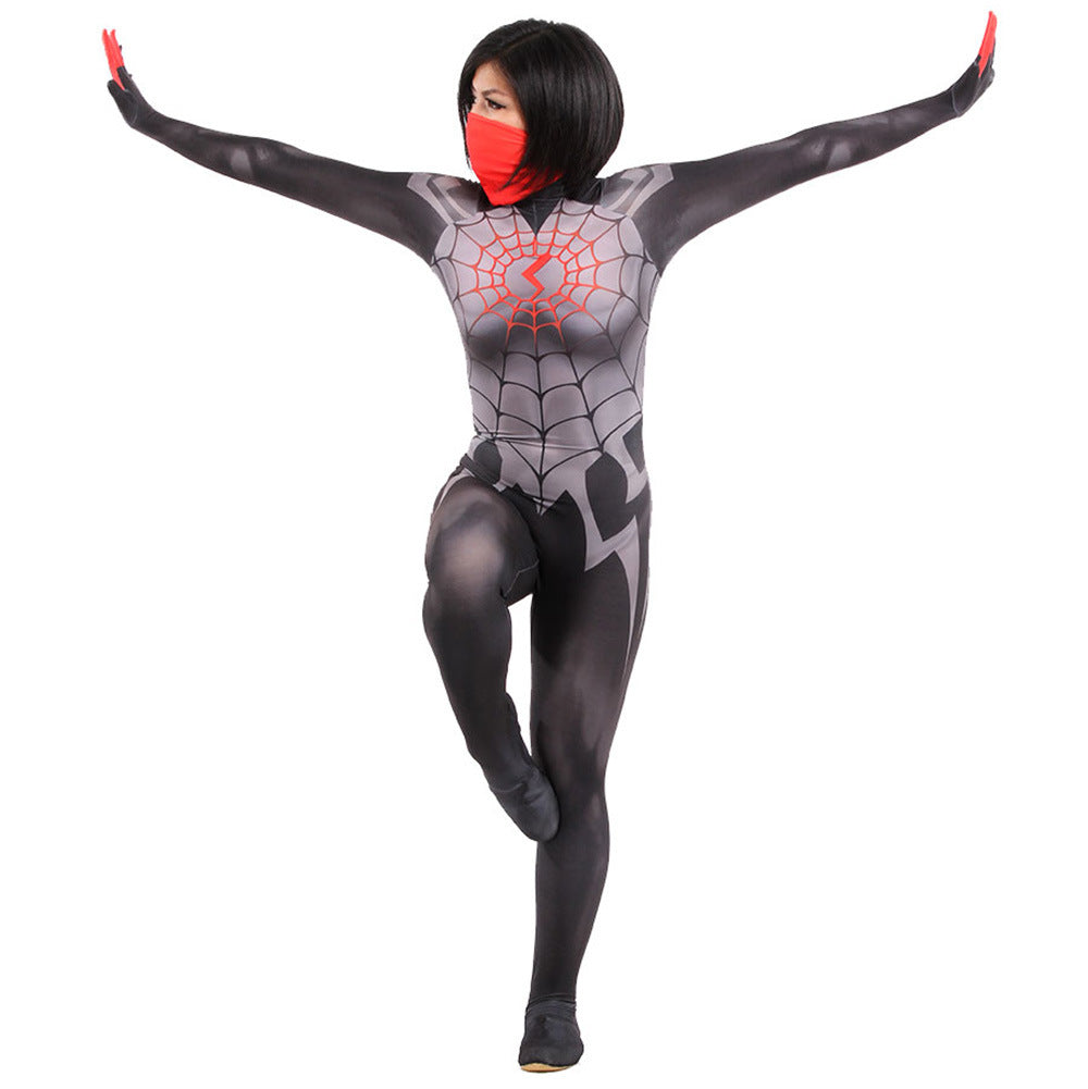 Silk Spider-Woman Spider-Man Jumpsuits Cosplay Costume Kids Adult Halloween Bodysuit