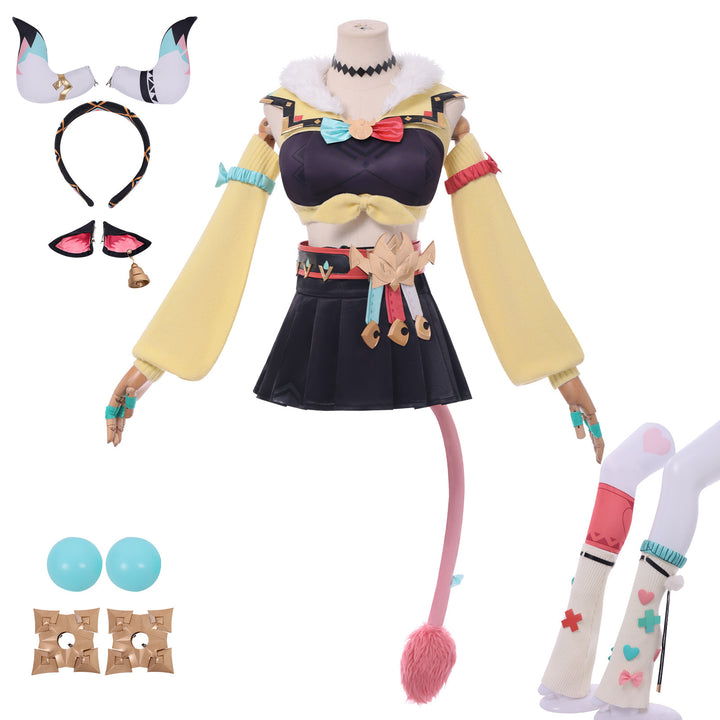 Genshin Impact Varesa Shirt Skirt Tail Fullset Cosplay Costumes