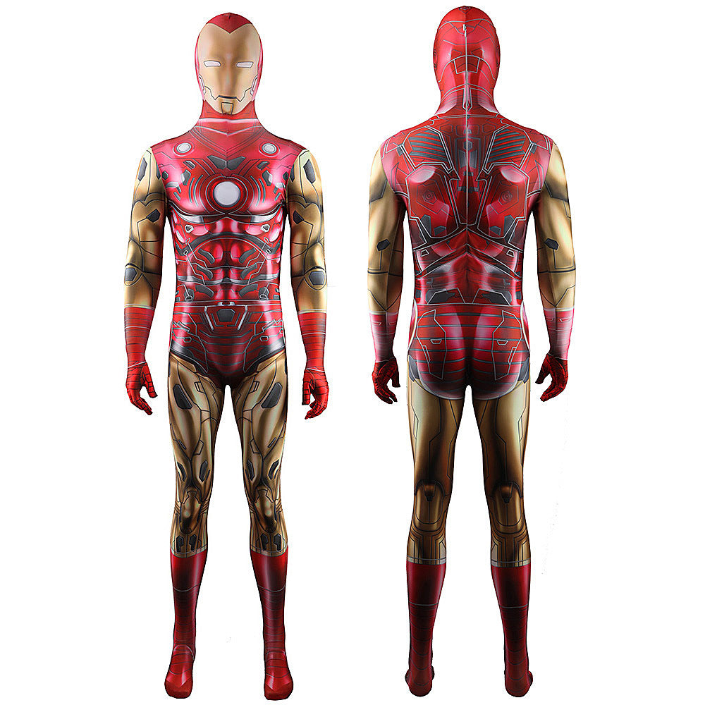 Comics Iron Man Red Jumpsuits Cosplay Costume Kids Adult Halloween Bodysuit - coscrew