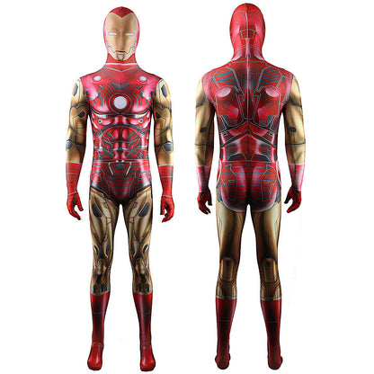 Comics Iron Man Red Jumpsuits Cosplay Costume Kids Adult Halloween Bodysuit - coscrew