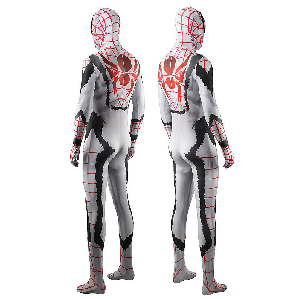 Comic White Spiderman Jumpsuits Cosplay Costume Kids Adult Halloween Bodysuit - coscrew