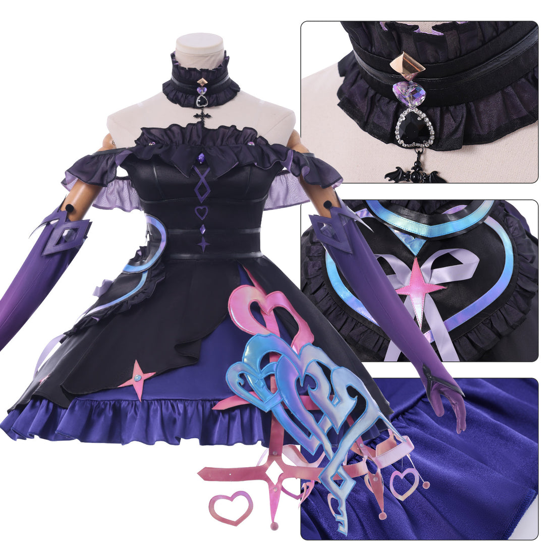 Game Honor of Kings Angela X Kuromi Heart Skin Cosplay Costumes
