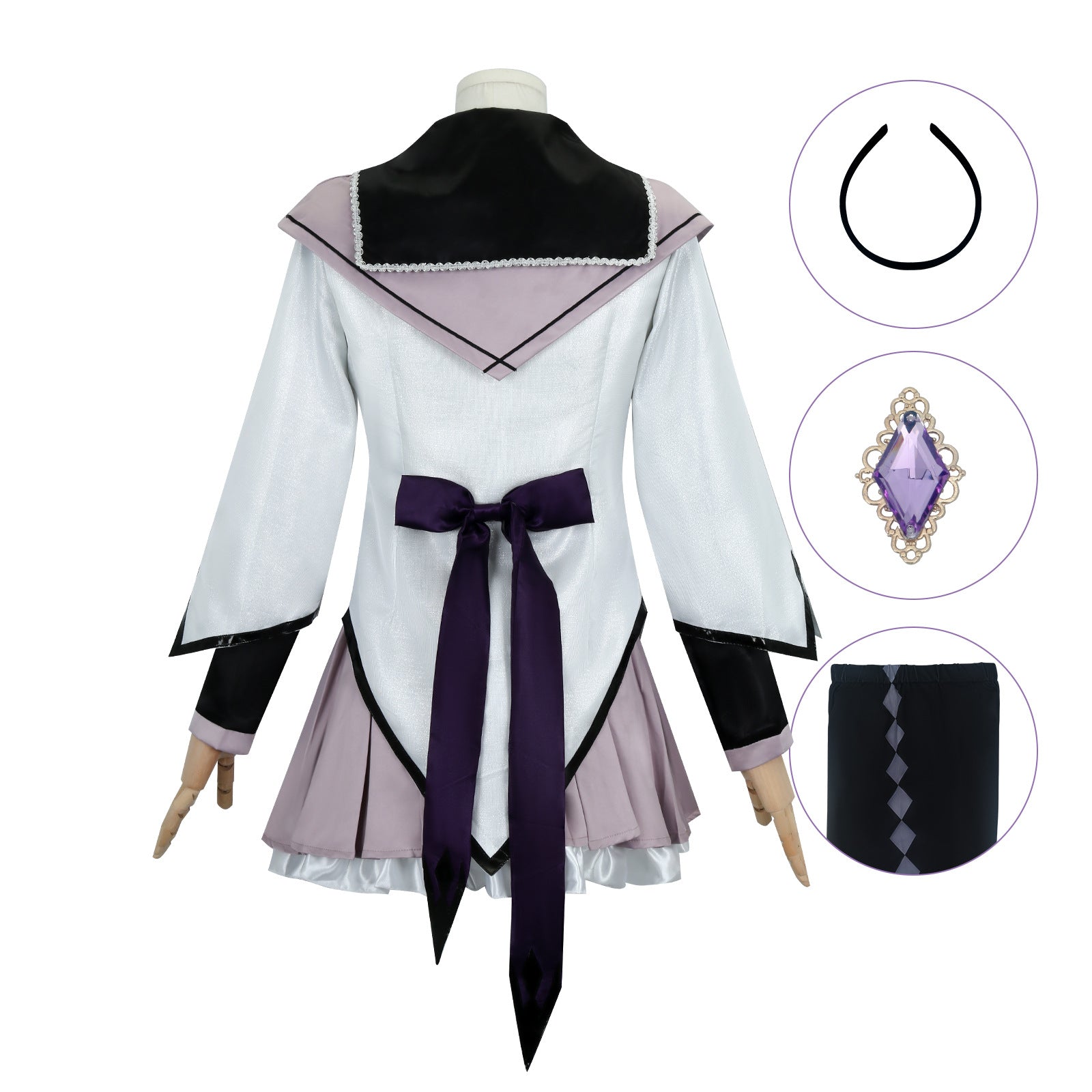 Puella Magi Madoka Magica Akemi Homura Combat Suit Cosplay Costumes