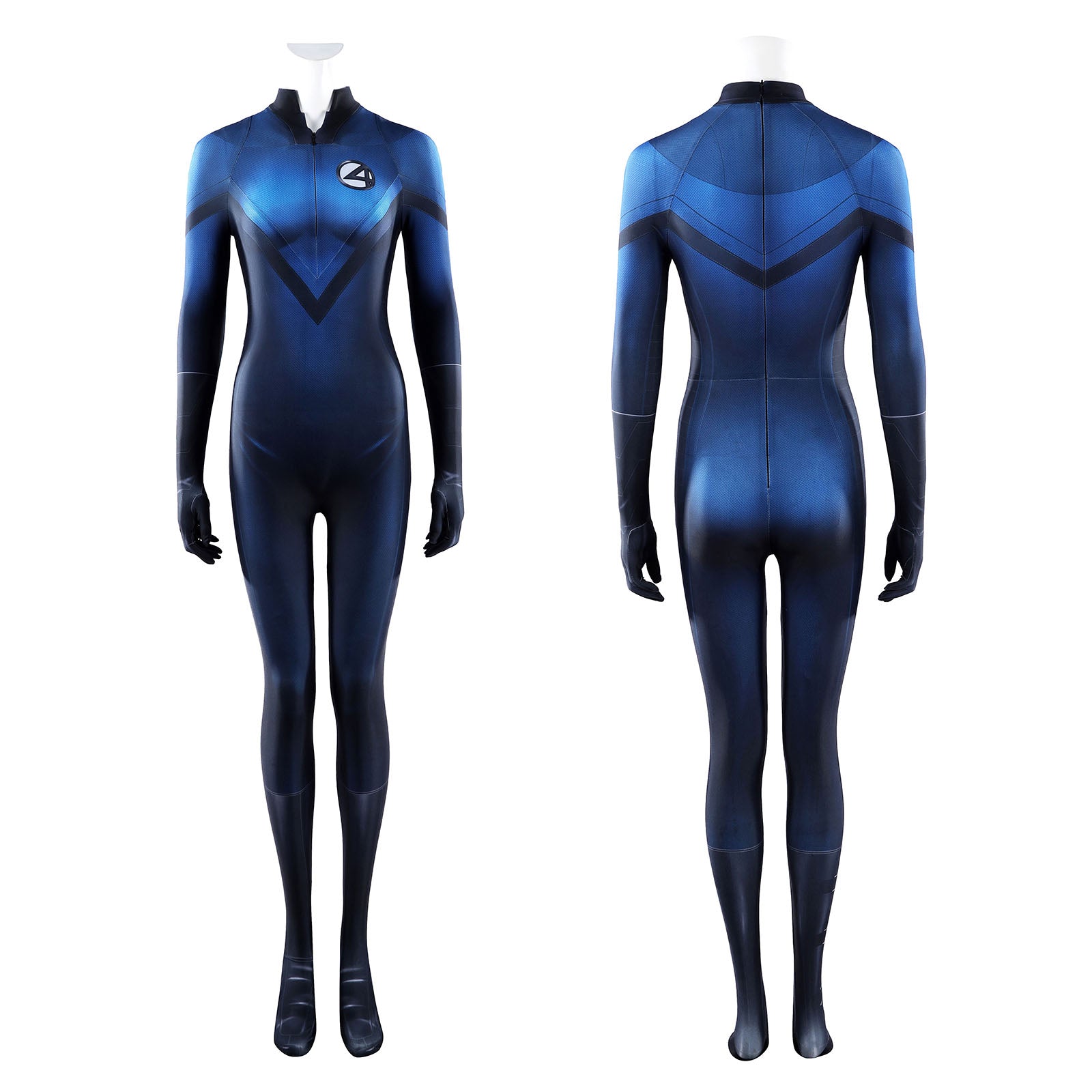 Fantastic Four Invisible Woman Cosplay Costumes Women's Jumpsuit for Halloween Themed Carnival Party