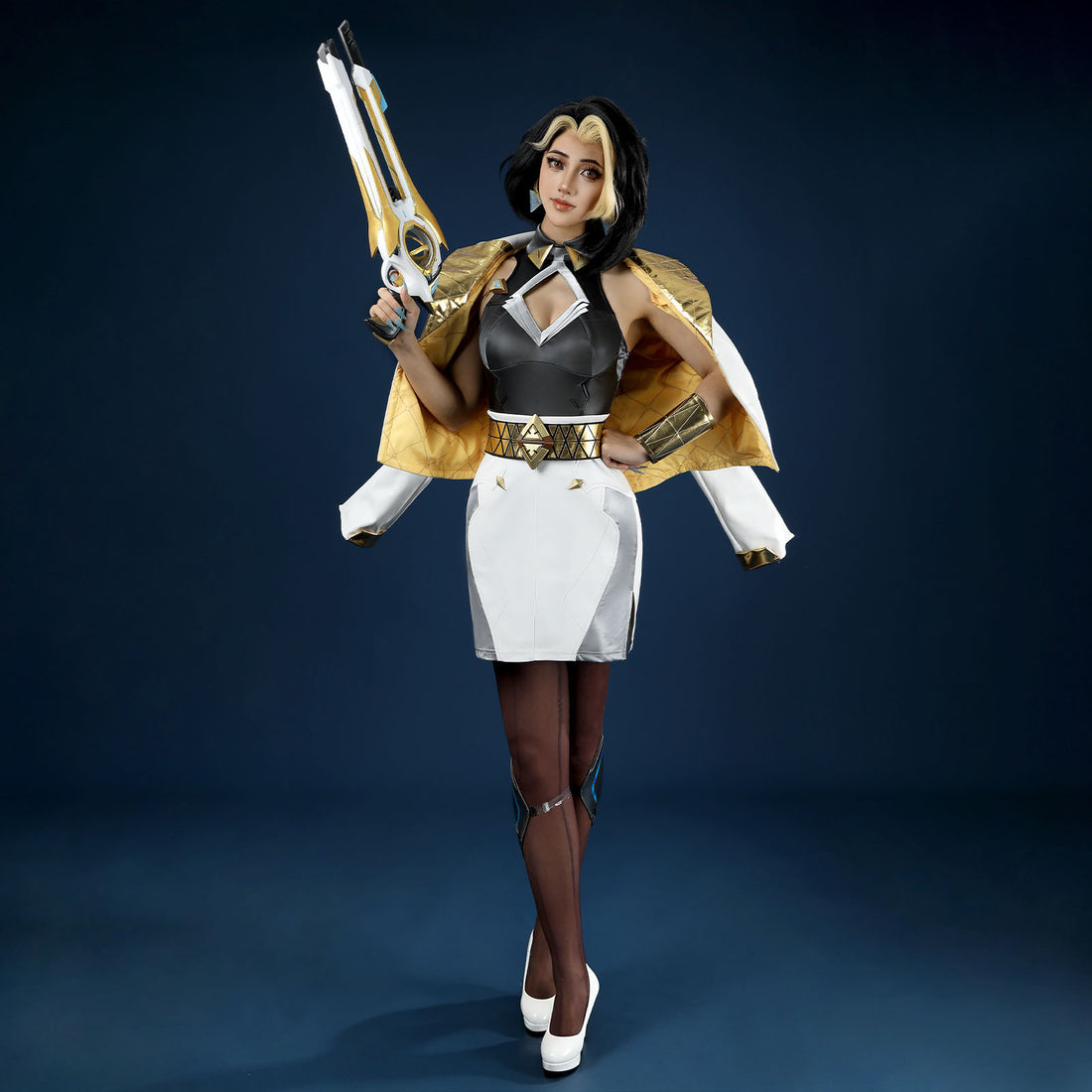 Overwatch Domina Golden Outfit Top Level Fullset Cosplay Costumes