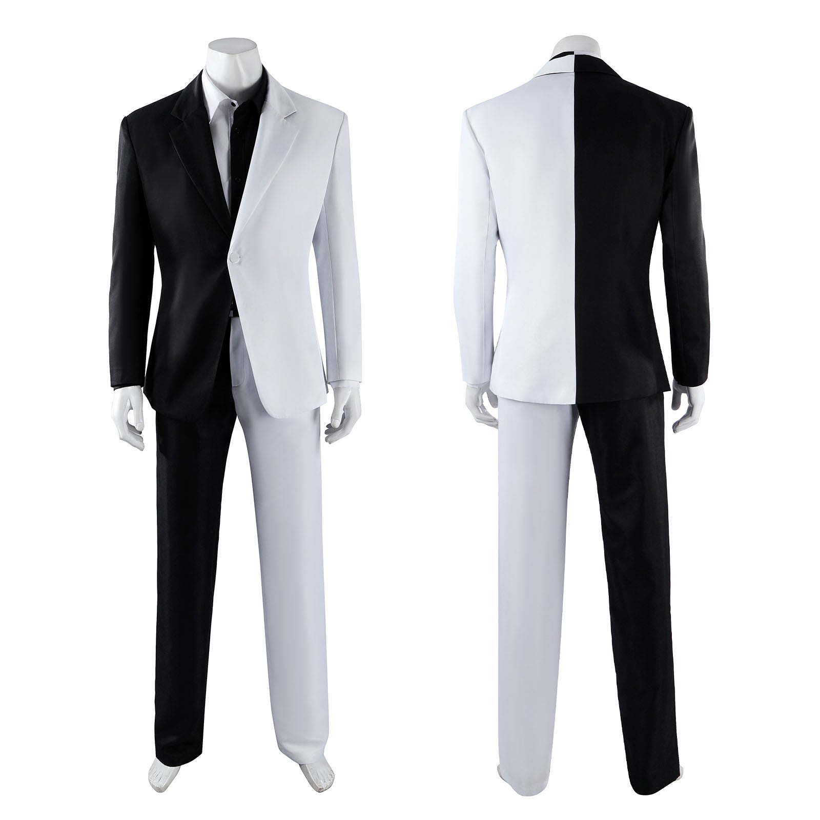 Absolute Two Face Black White Cosplay Costumes Absolute Batman Halloween Themed Party Outfits