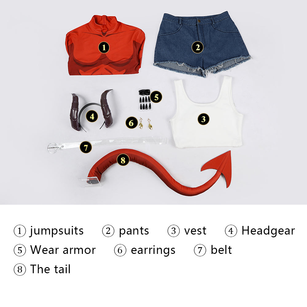 Dispatch Malevola Jumpsuit and Jeans Outfit Cosplay Costumes