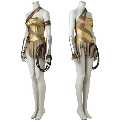 Wonder Woman Diana Prince Golden Suit Female Cosplay Costumes