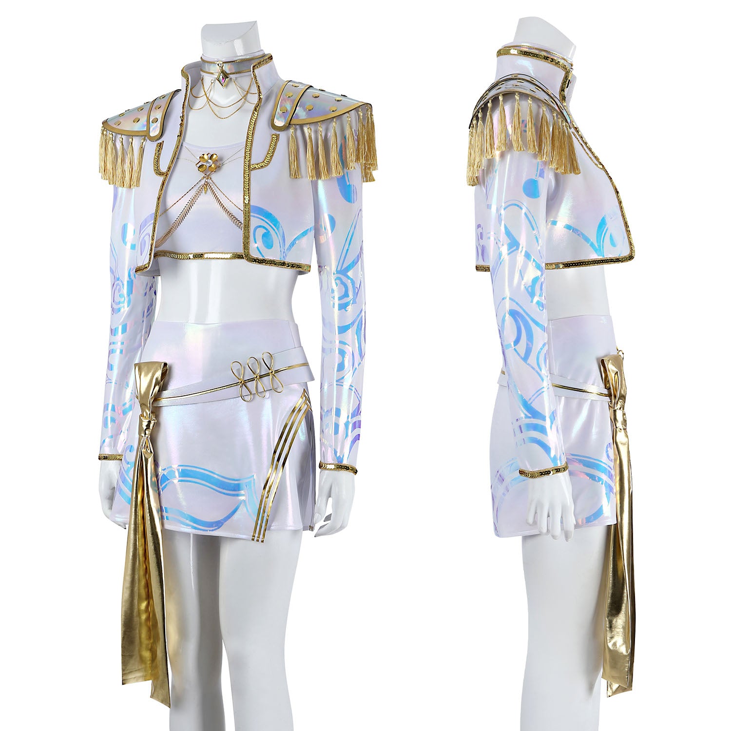 KPop Demon Hunters Mira White Stage Outfit Cosplay Costumes
