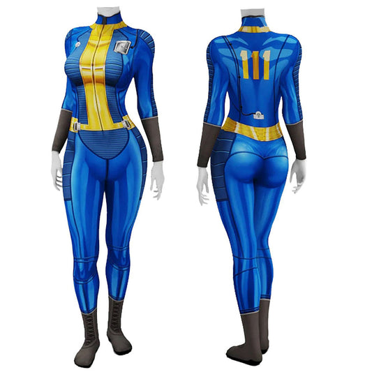 Game Fallout Vault #111 Sheltersuit Female Jumpsuit Cosplay Costumes