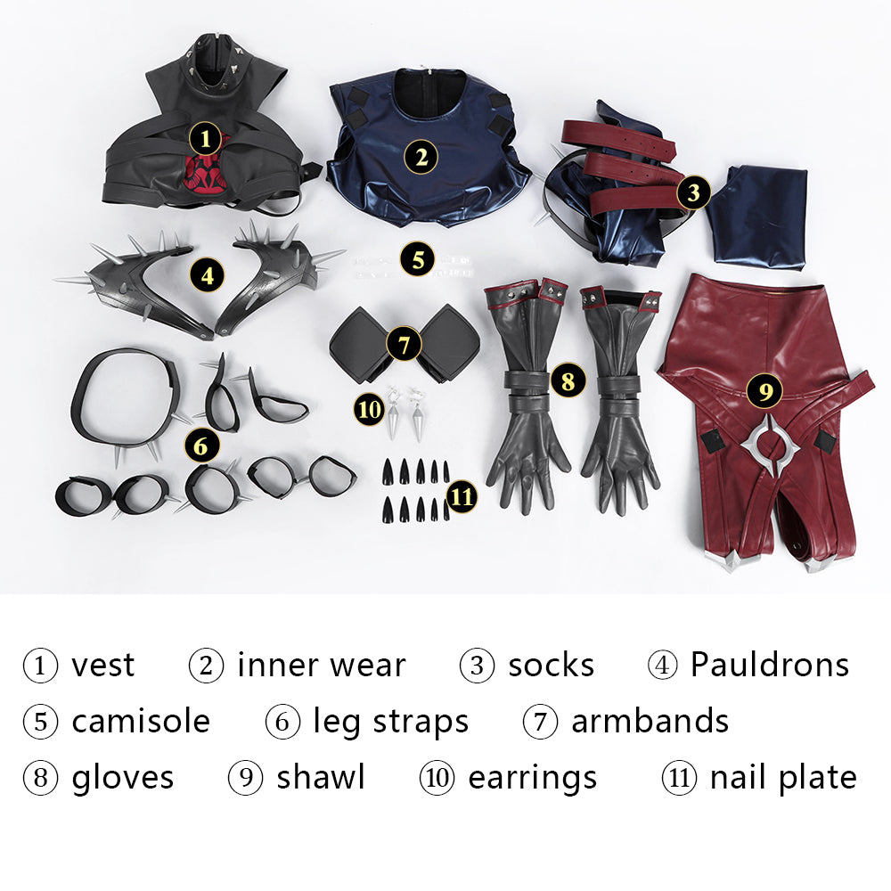 Pre-order Marvel Rivals Invisible Woman Malice Skin Top Full Cosplay Costumes