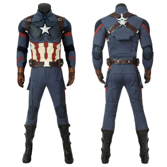 Avengers 4 Endgame Captain America Steve Rogers Male Leather Cosplay Costumes