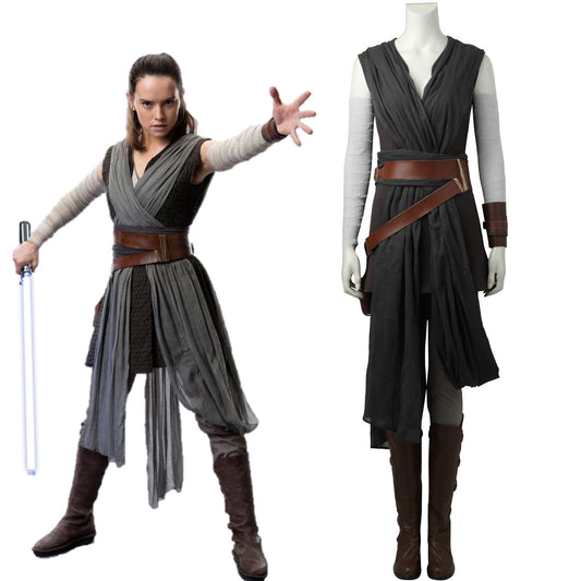 Star Wars 8 The Last Jedi Rey Female Dress Cosplay Costumes