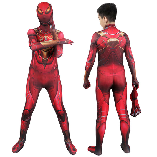 Marvel's Spider-Man Iron Spider Armor Kids Jumpsuit Cosplay Costumes