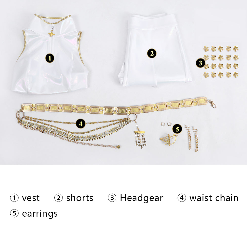 KPop Demon Hunters Rumi White Stage Outfit Cosplay Costumes