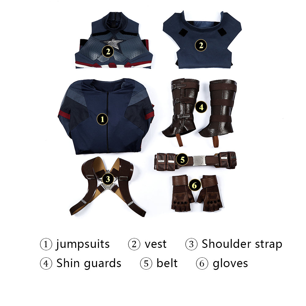 Avengers: Endgame Captain America Steve Rogers Pro Cosplay Costumes