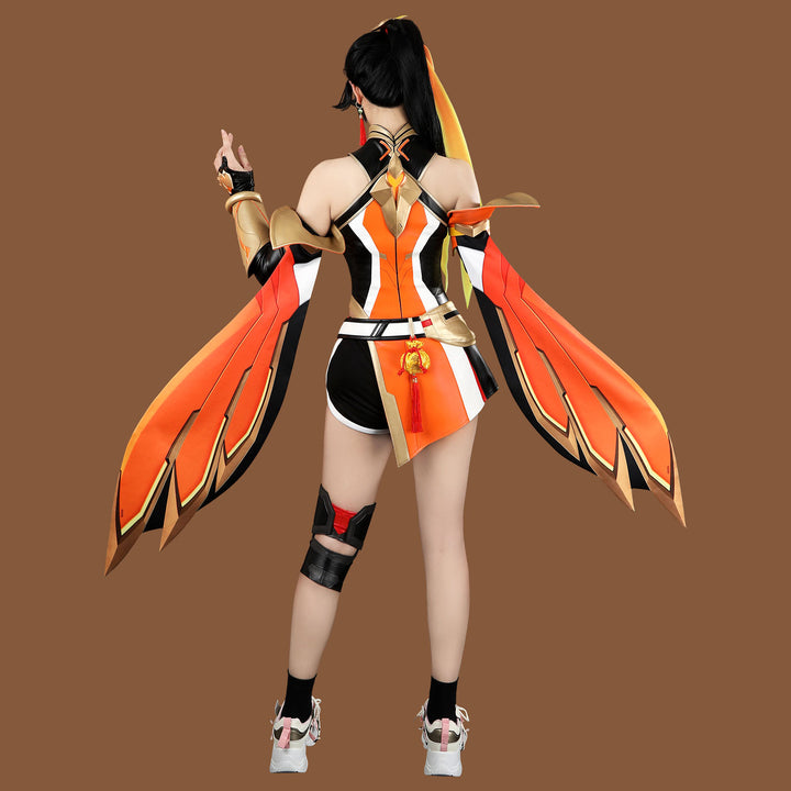Overwatch Anran Orange Outfit Top Level Fullset Cosplay Costumes