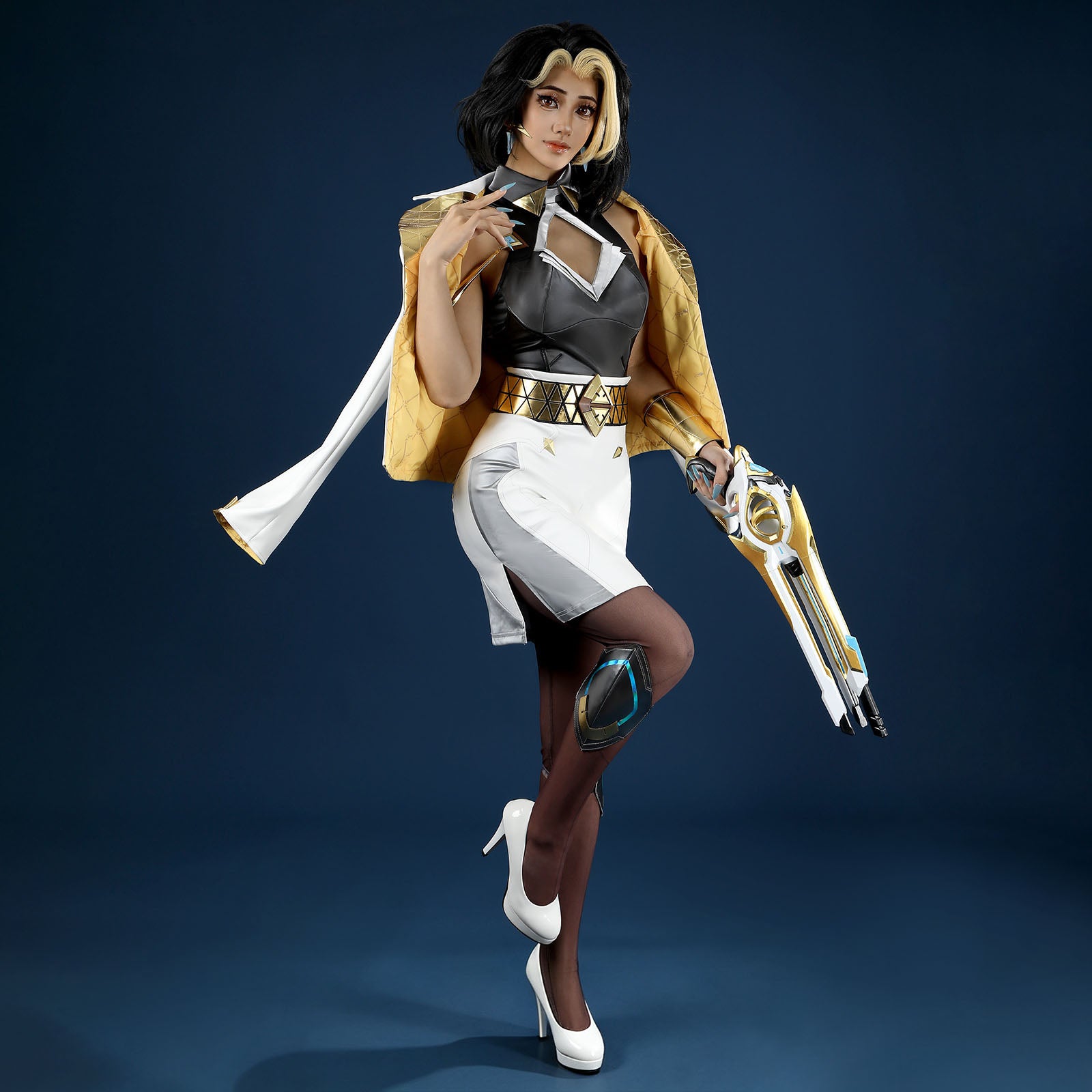 Overwatch Domina Golden Outfit Top Level Fullset Cosplay Costumes