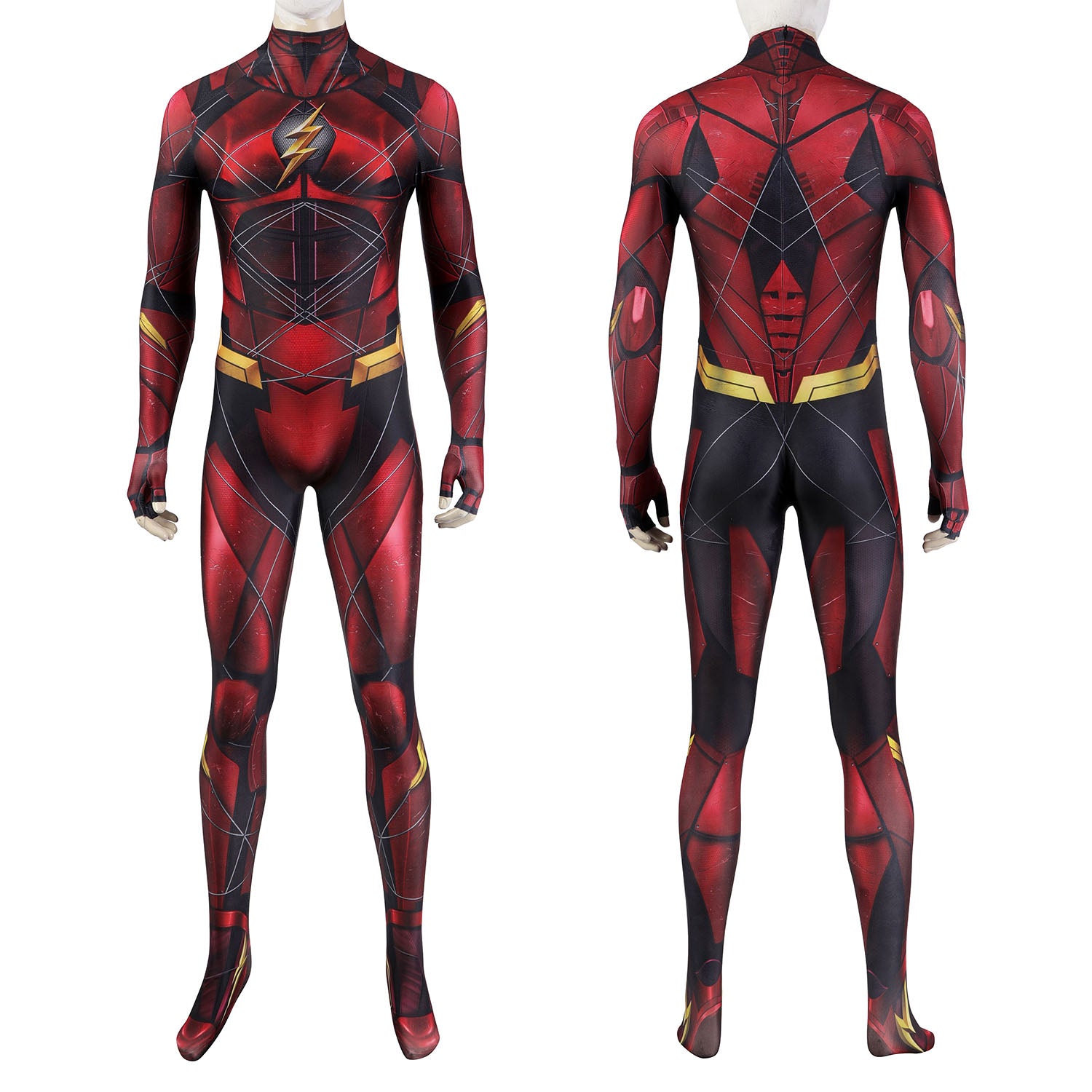 Justice League Barry Allen The Flash Male Jumpsuit with Mask Cosplay Costumes