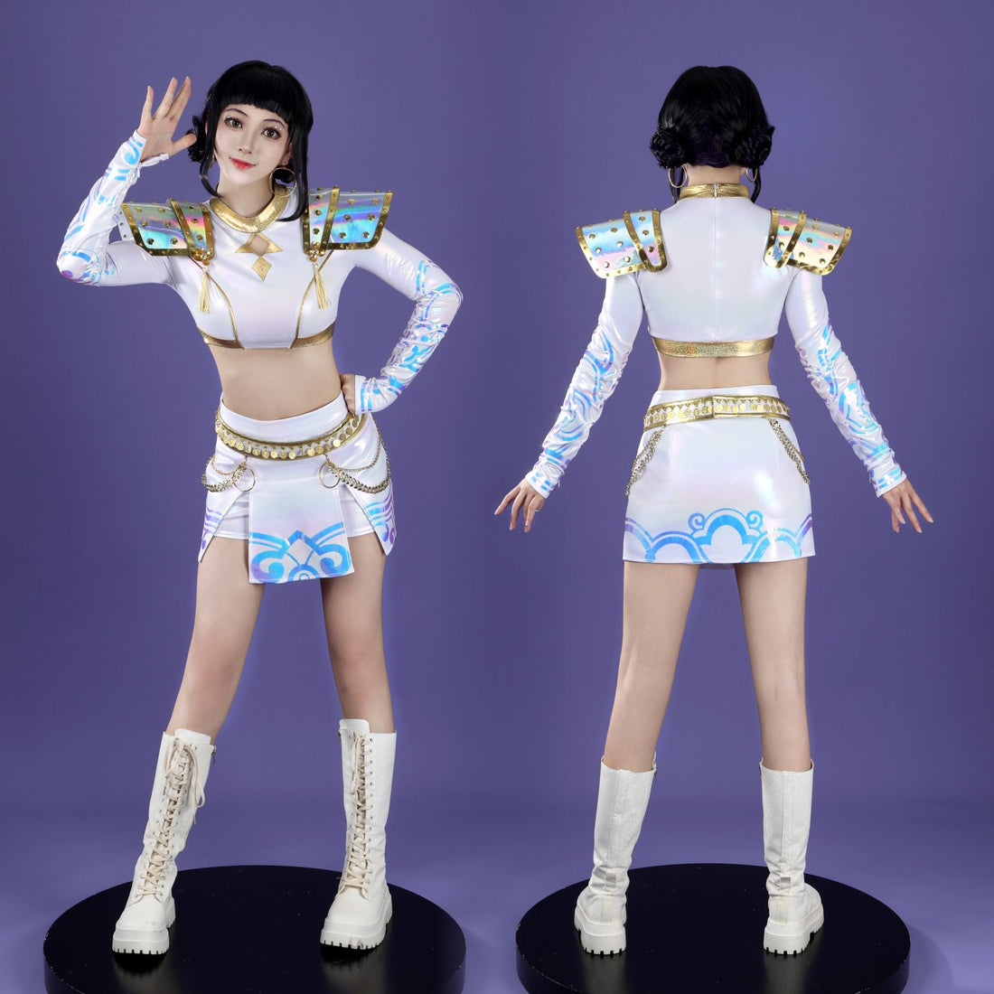 KPop Demon Hunters Zoey White Stage Outfit Cosplay Costumes