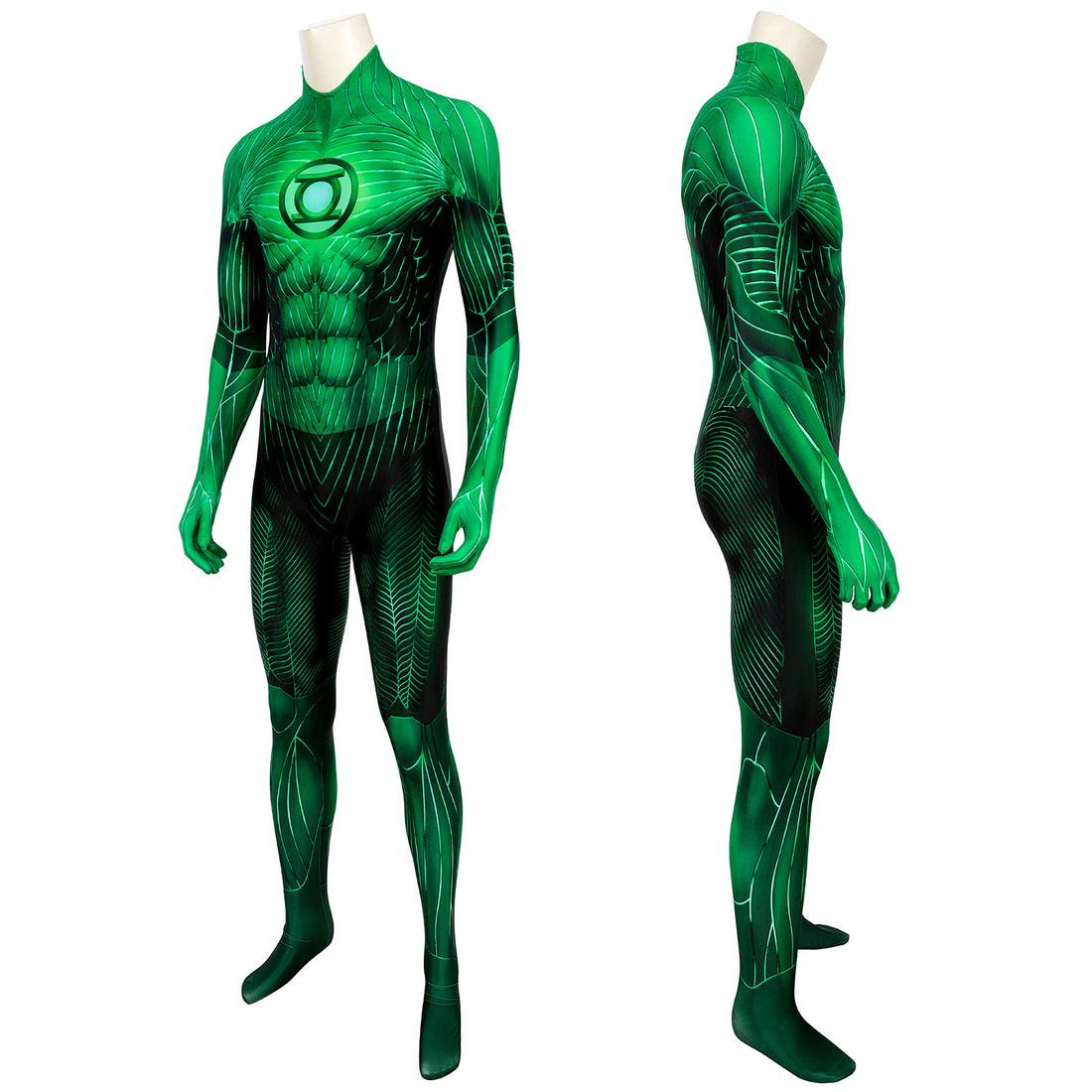 Green Lantern Hal Jordan Male Jumpsuit with Eyemask Cosplay Costumes
