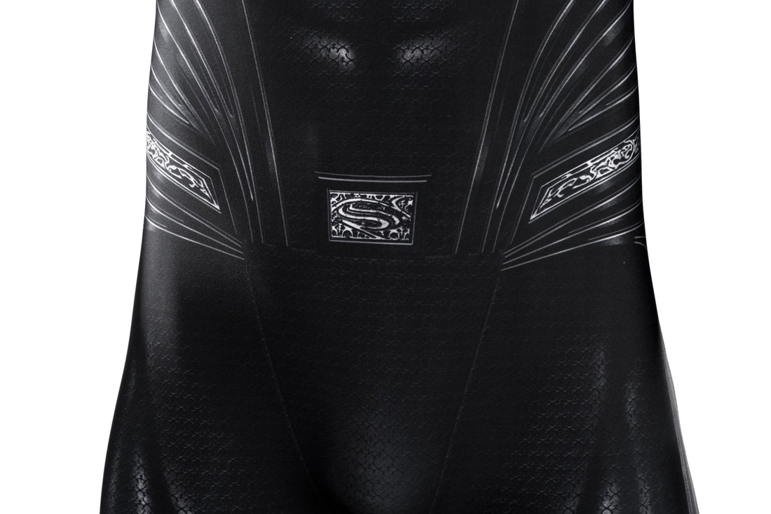 Justice League Superman Black Suit Jumpsuit with Cloak Cosplay Costumes