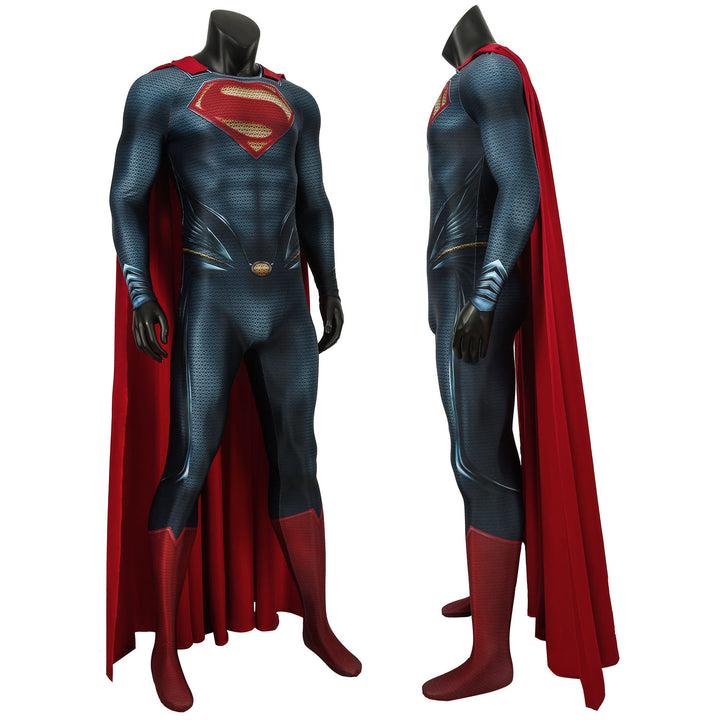 Superman Man of Steel Clark Kent Male Jumpsuit Cosplay Costumes