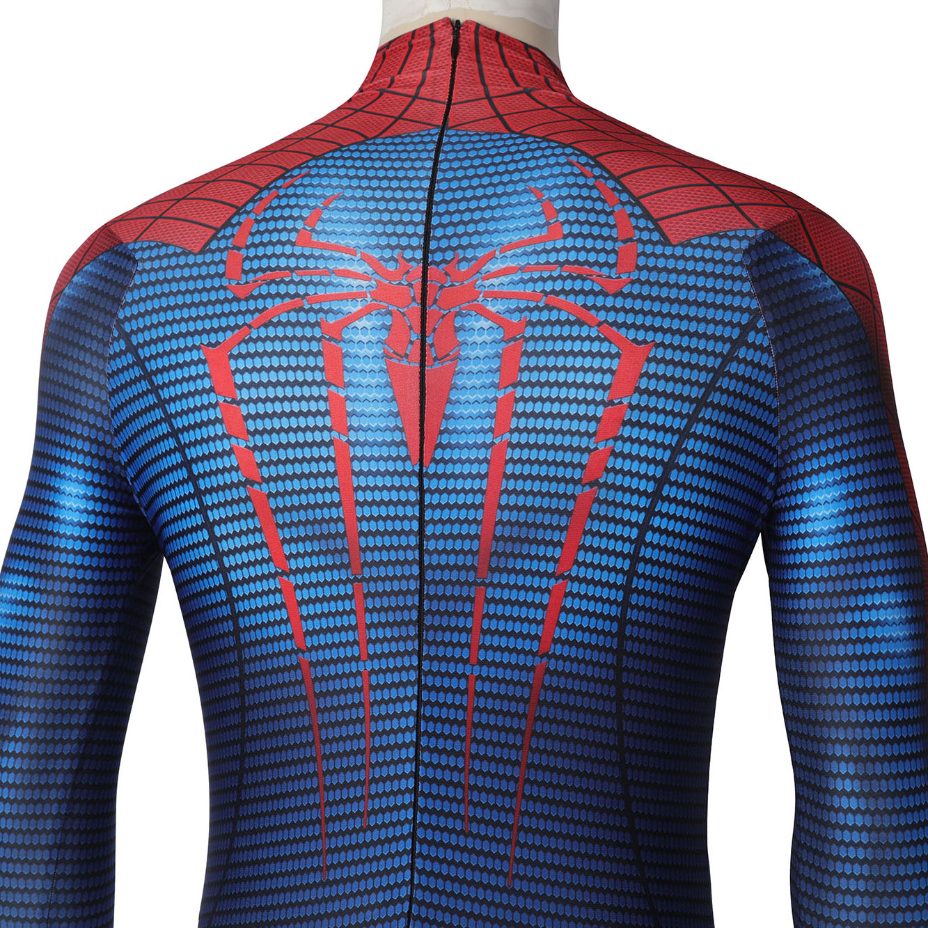 Movie Spider-Man: The Amazing Spider-Man Peter Parker Spiderman Elastic Force Cosplay Costume Jumpsuit with Headgear