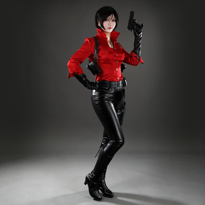 Resident Evil 6 Ada Wong Red Shirt Fullset Cosplay Costumes