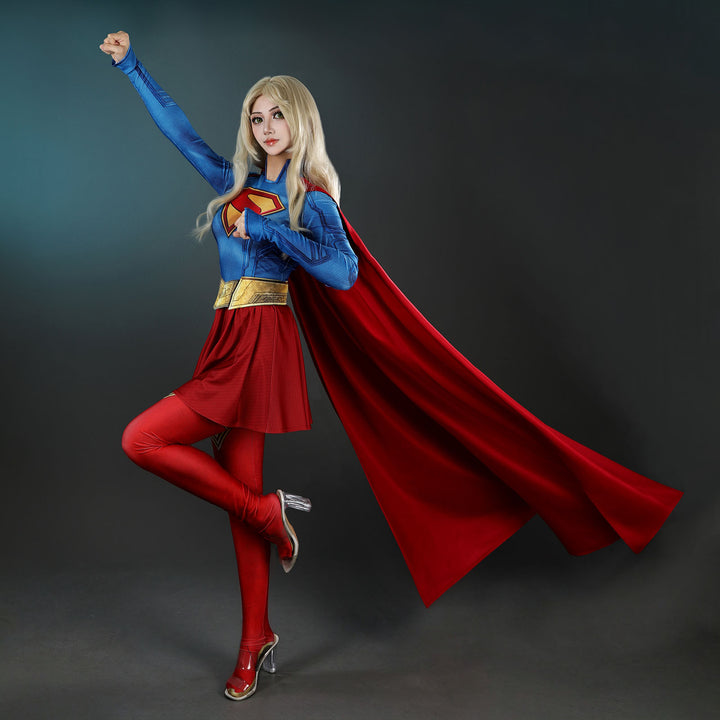 Supergirl Kara Zor-El Jumpsuit Superwoman Cosplay Costumes