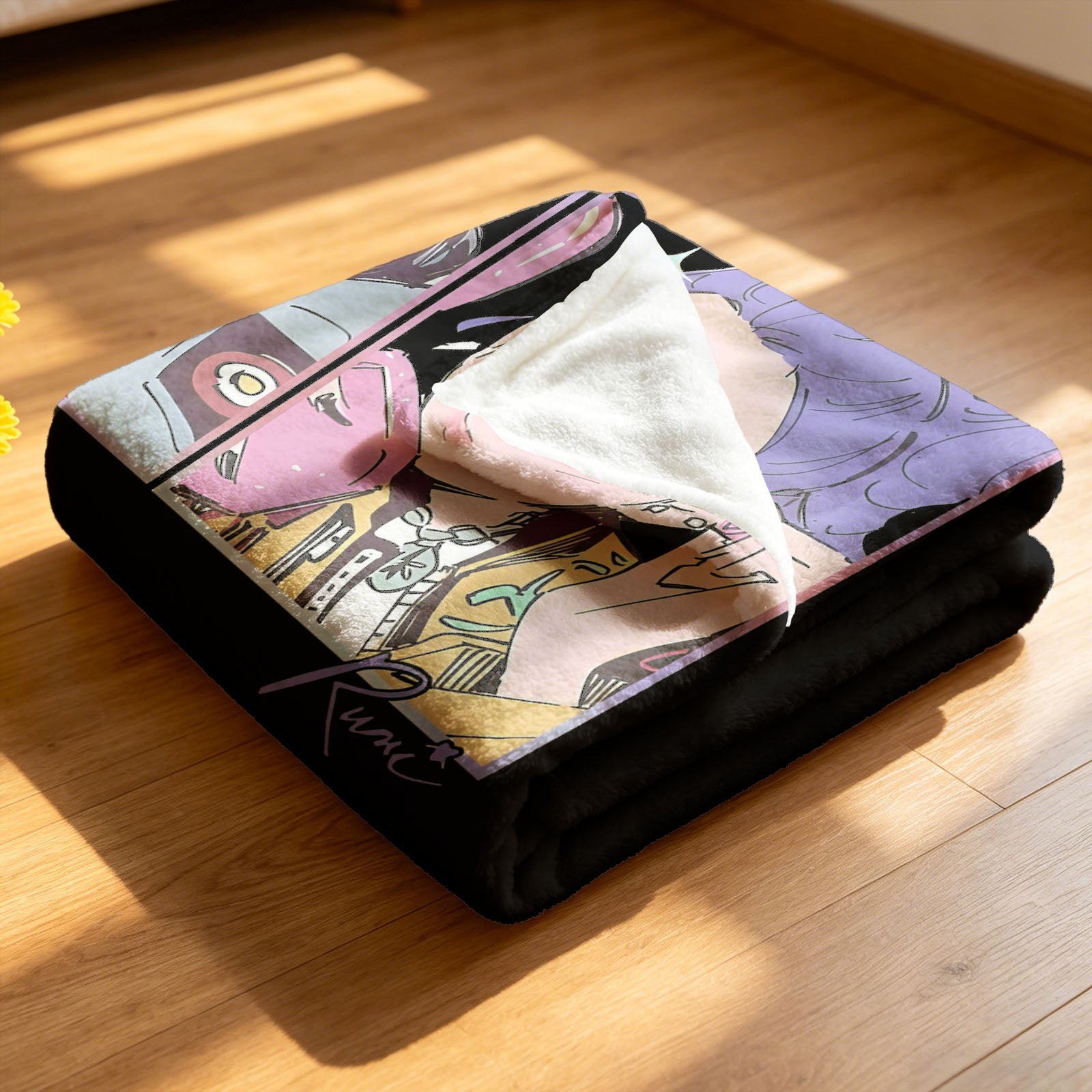 Kpop Demon Hunters Huntrix Saja Boys Inspired Blanket Cozy Flannel Throw Blanket