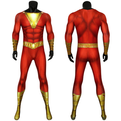 Shazam! Billy Batson Captain Marvel Male Jumpsuit Cosplay Costumes
