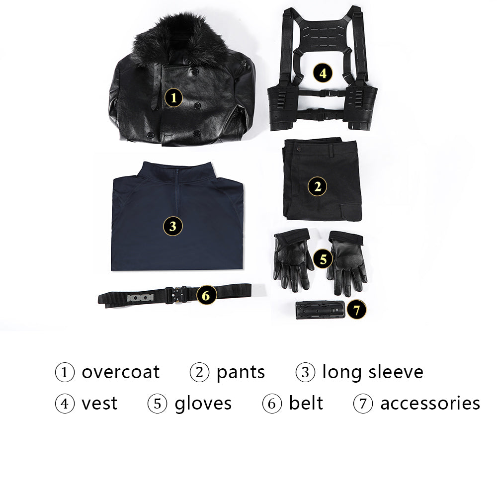 Resident Evil 9 Requiem Leon Leather Jacket Fullset Cosplay Costumes