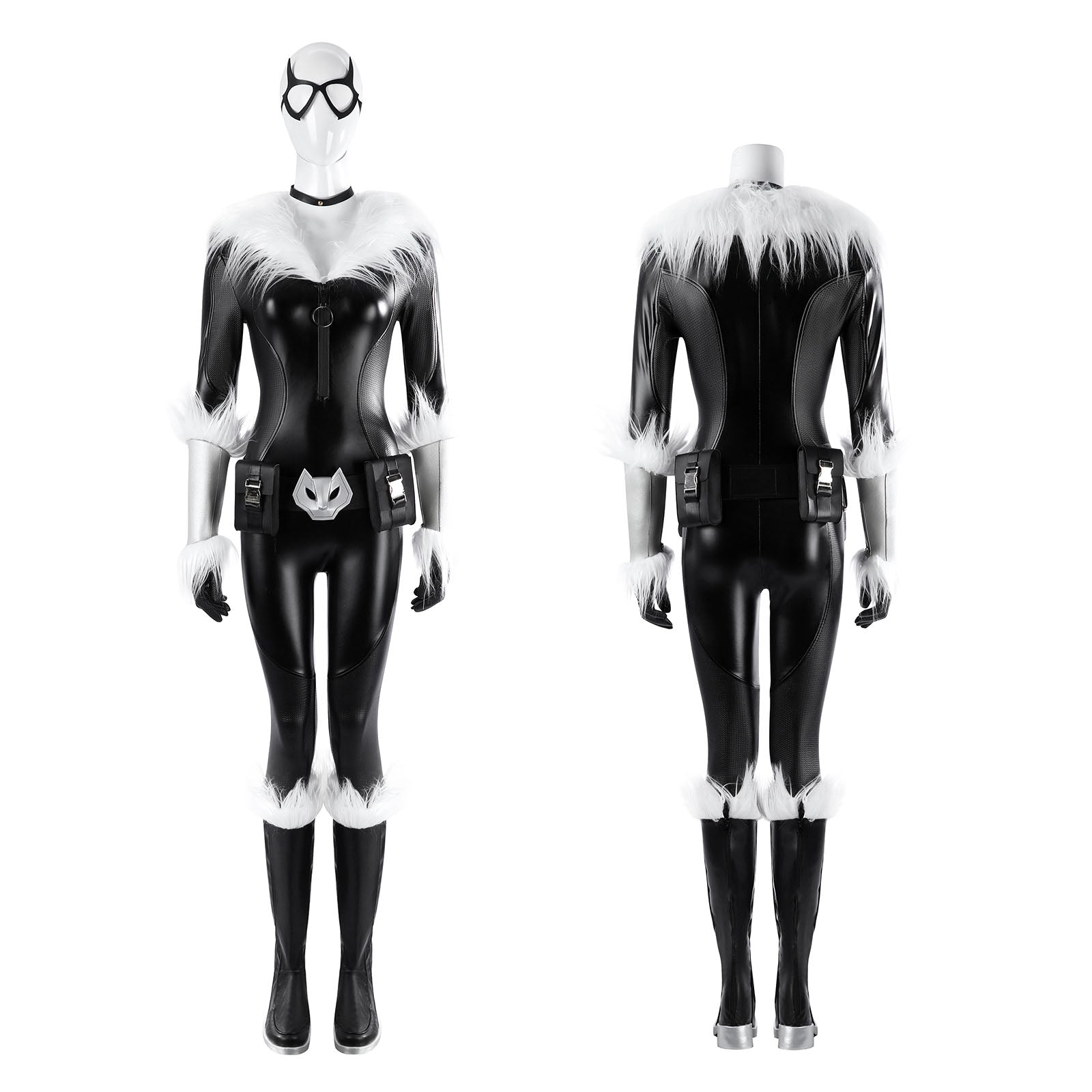 Fortnite Black Cat Top Level Leather Jumpsuit Cosplay Costumes Themed Carnival Outfits