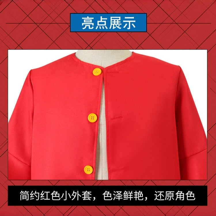 Anime Navigation Monkey D. Luffy Red Shirt Fullset Cosplay Costumes