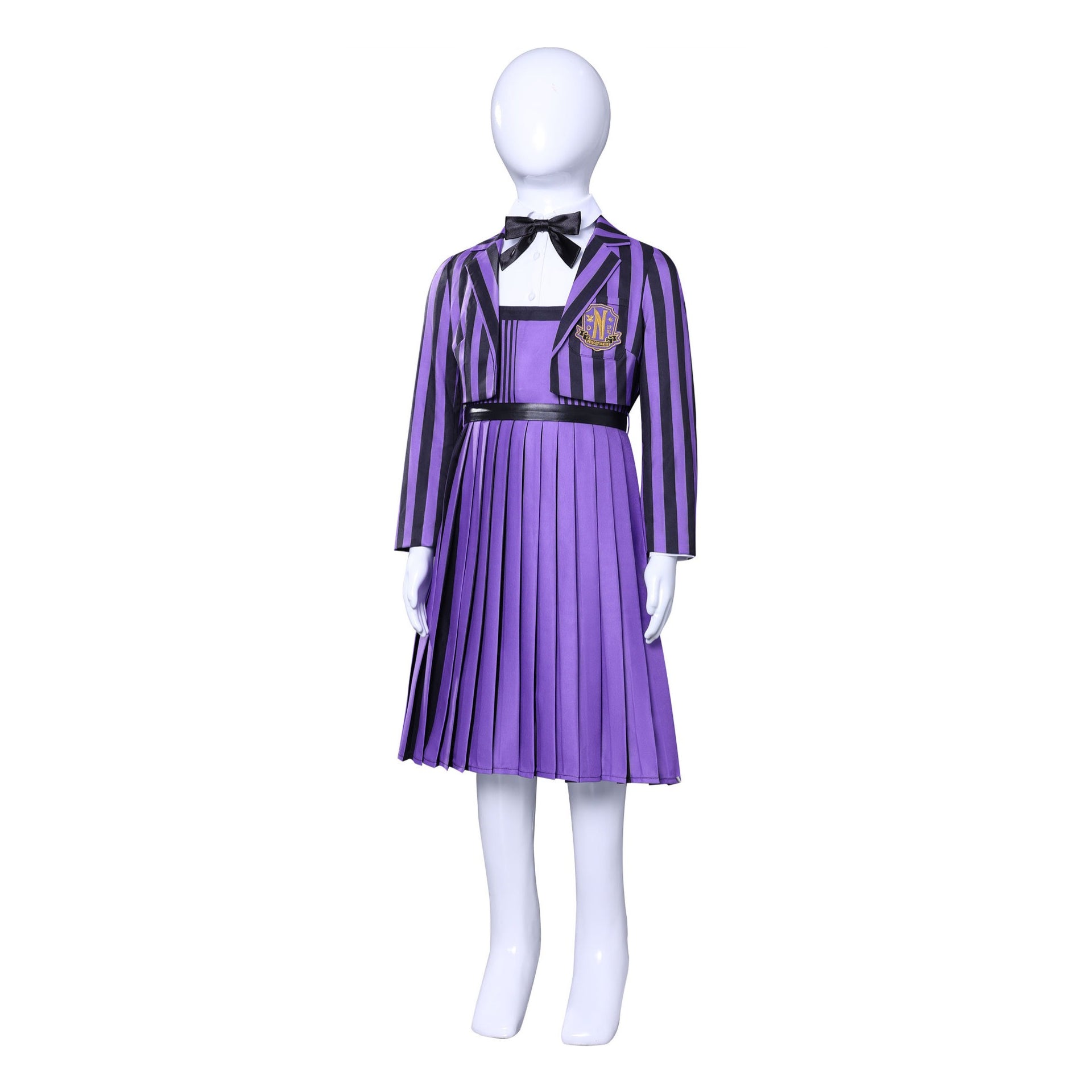 Wednesday 2 Addams Nevermore Academy Purple Short Uniform Adult Kids Costumes