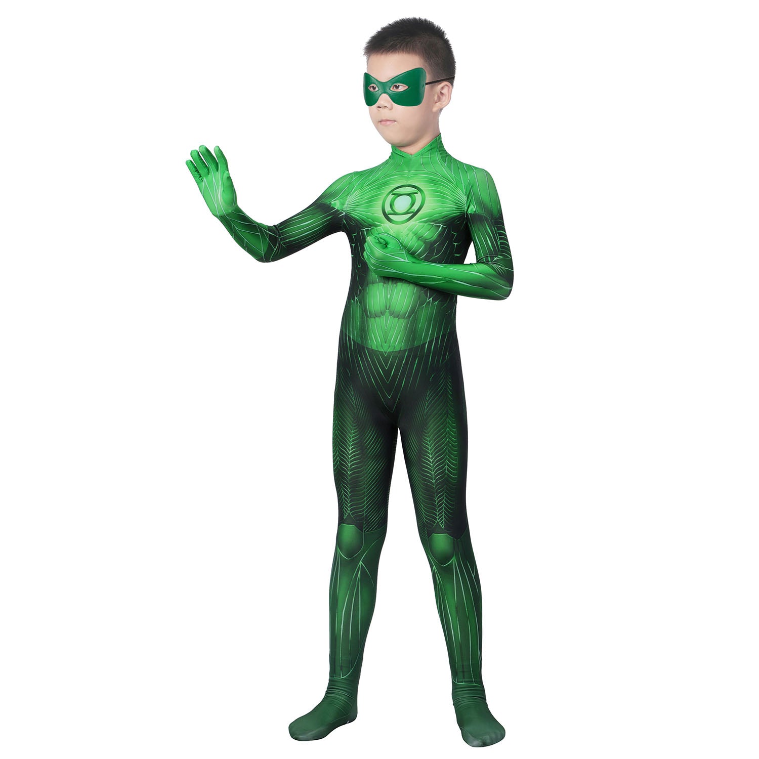 Green Lantern Hal Jordan Kids Jumpsuit Cosplay Costumes