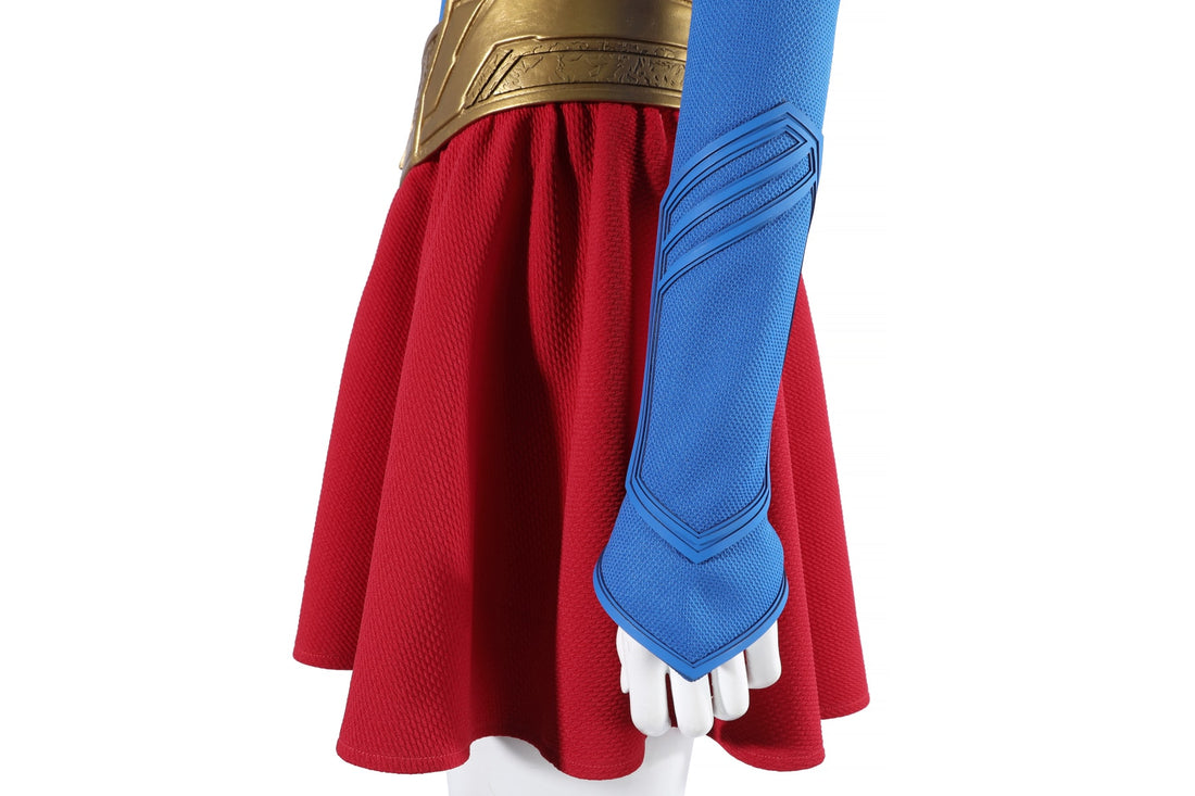 Comics Superhero Supergirl Superwoman Fullset with Coat Cosplay Costumes