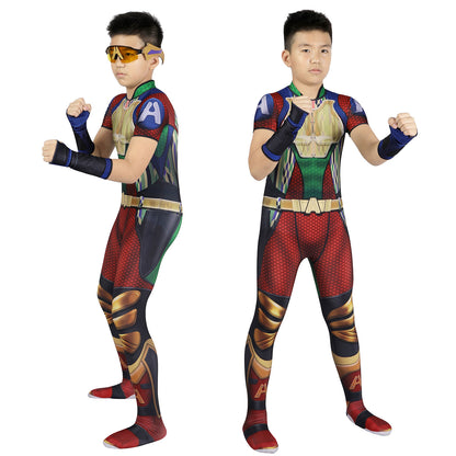 The Boys 3 A-train Kids Jumpsuit with Glasses Cosplay Costumes