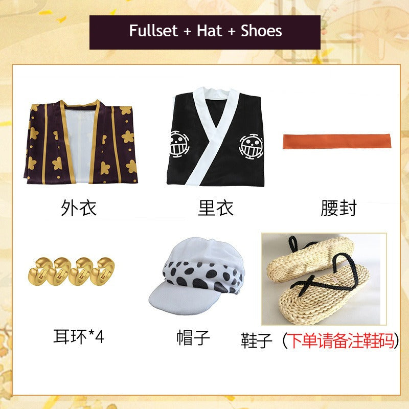 Anime Navigation Trafalgar D. Water Law Kimono Cosplay Costumes