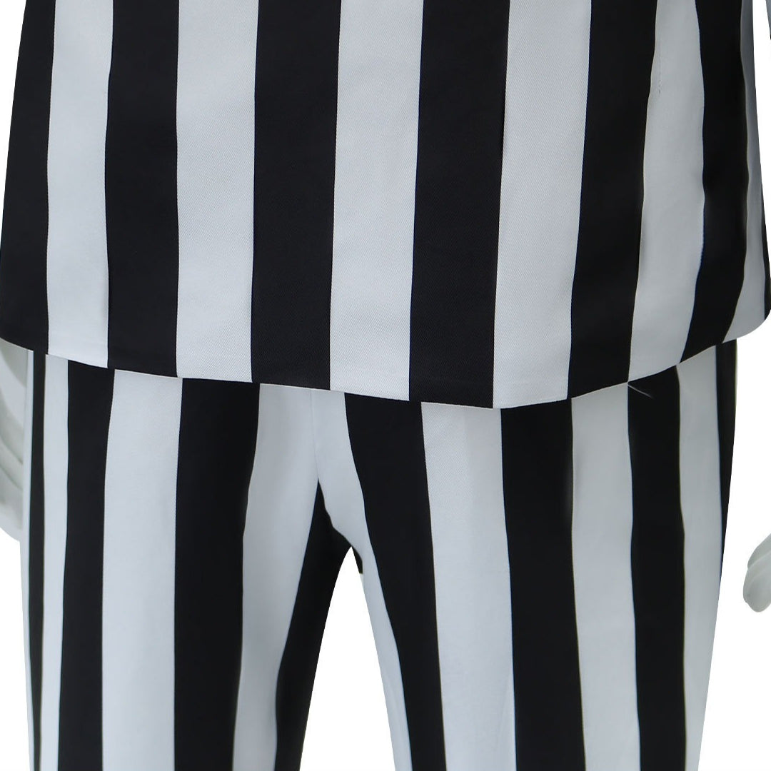 Beetle Juice Michael Keaton Stripe Suit Halloween Cosplay Costumes