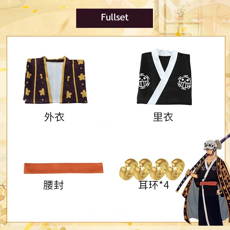 Anime Navigation Trafalgar D. Water Law Kimono Cosplay Costumes