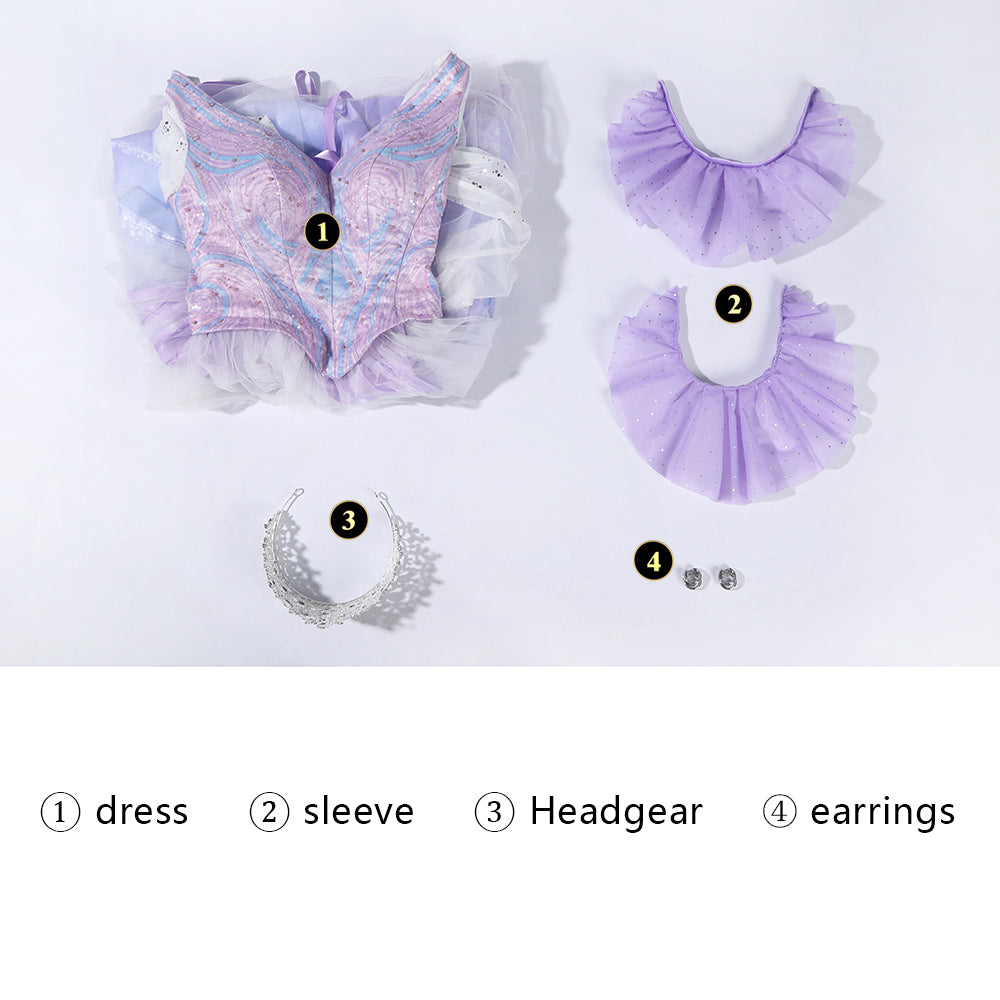 Wicked: For Good Part Two Galinda Dress with Crown Cosplay Costumes