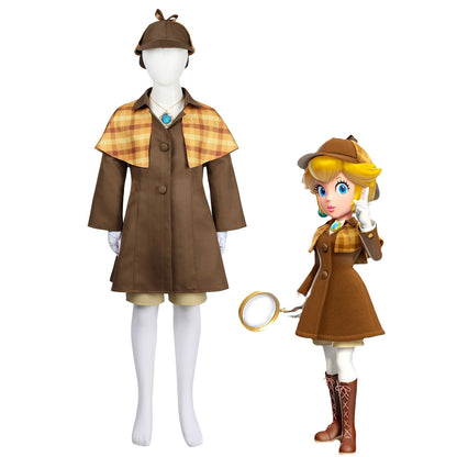 Princess Peach: Showtime Detective Peach for Kids Cosplay Costumes